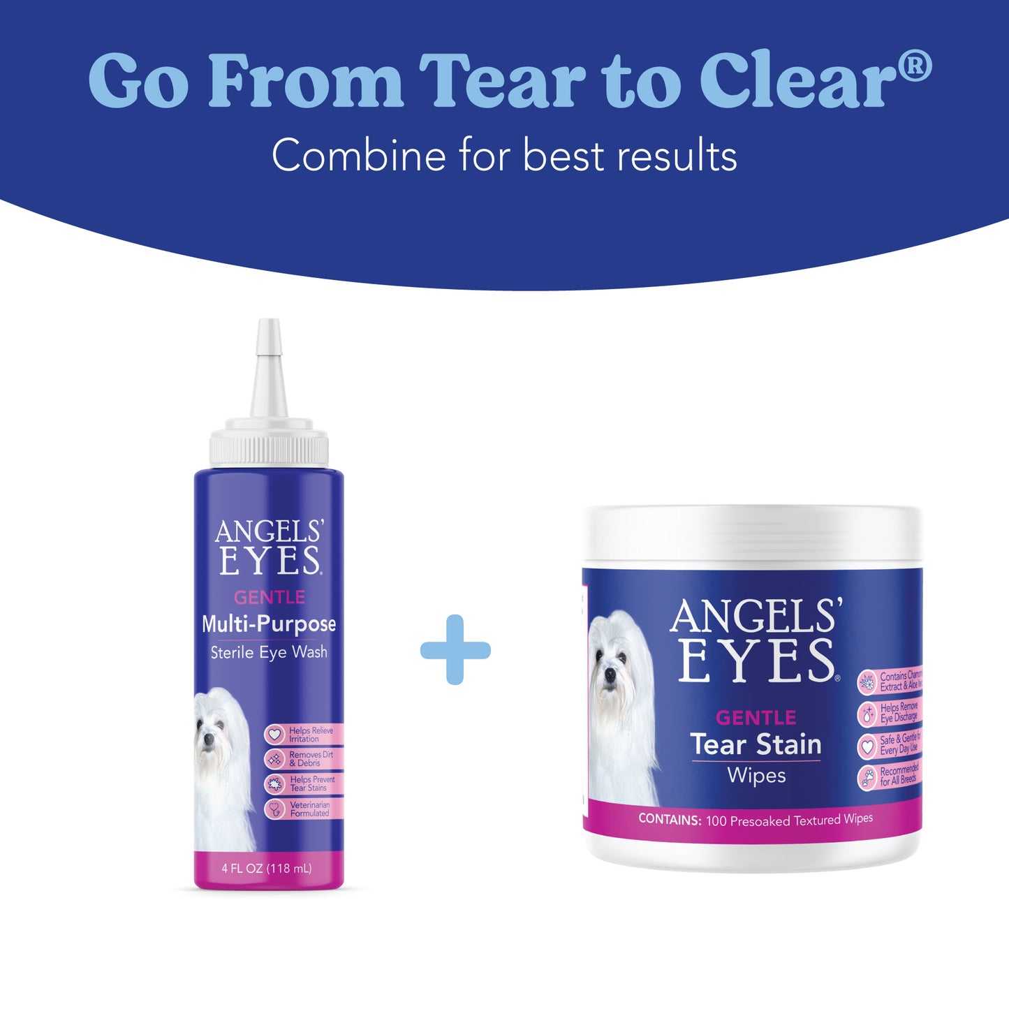 Tear Stain External Maintenance Bundle: Sterile Wash & Wipes