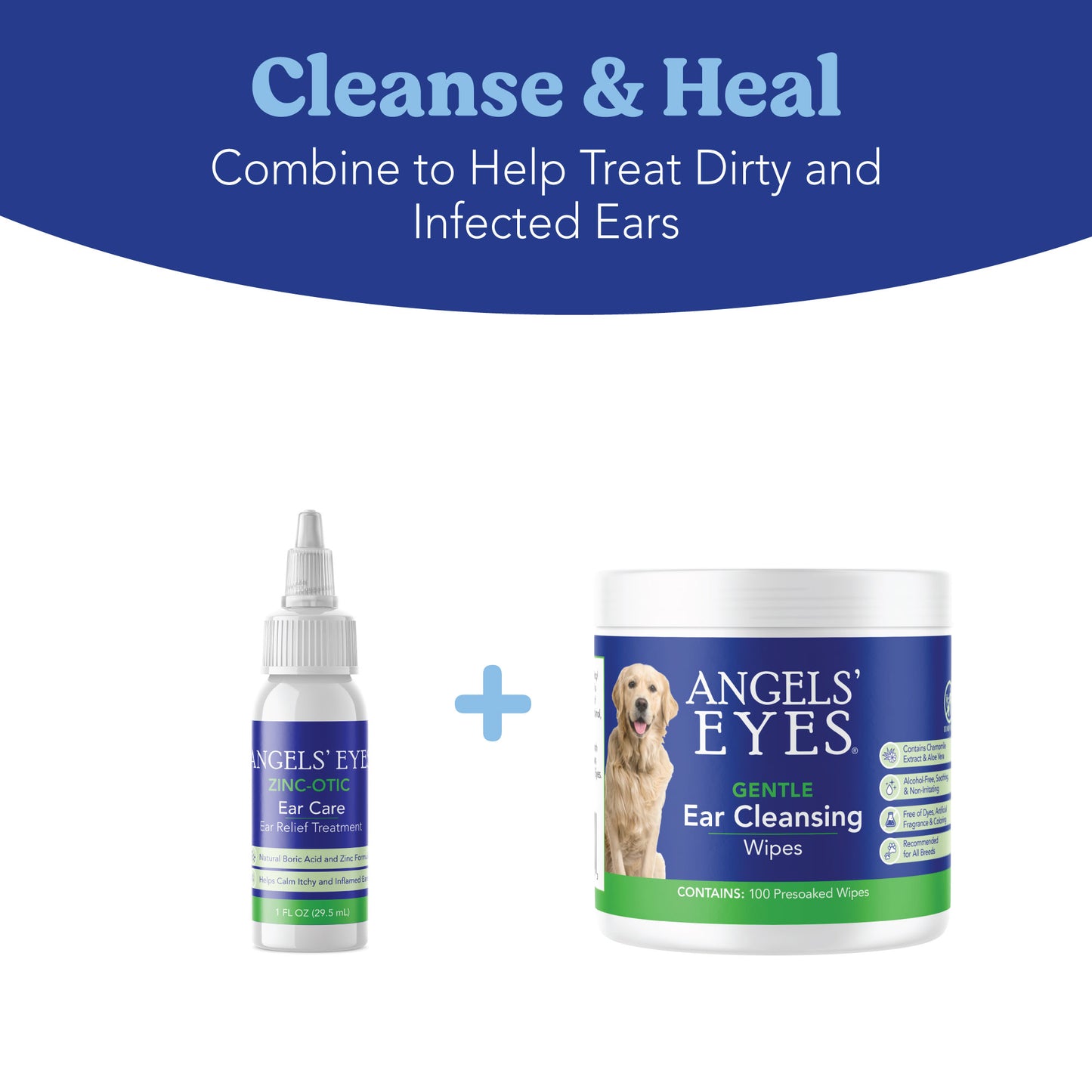 Cleanse & Heal Bundle: Gentle Ear Cleansing Wipes & Zinc-Otic Ear Relief Treatment