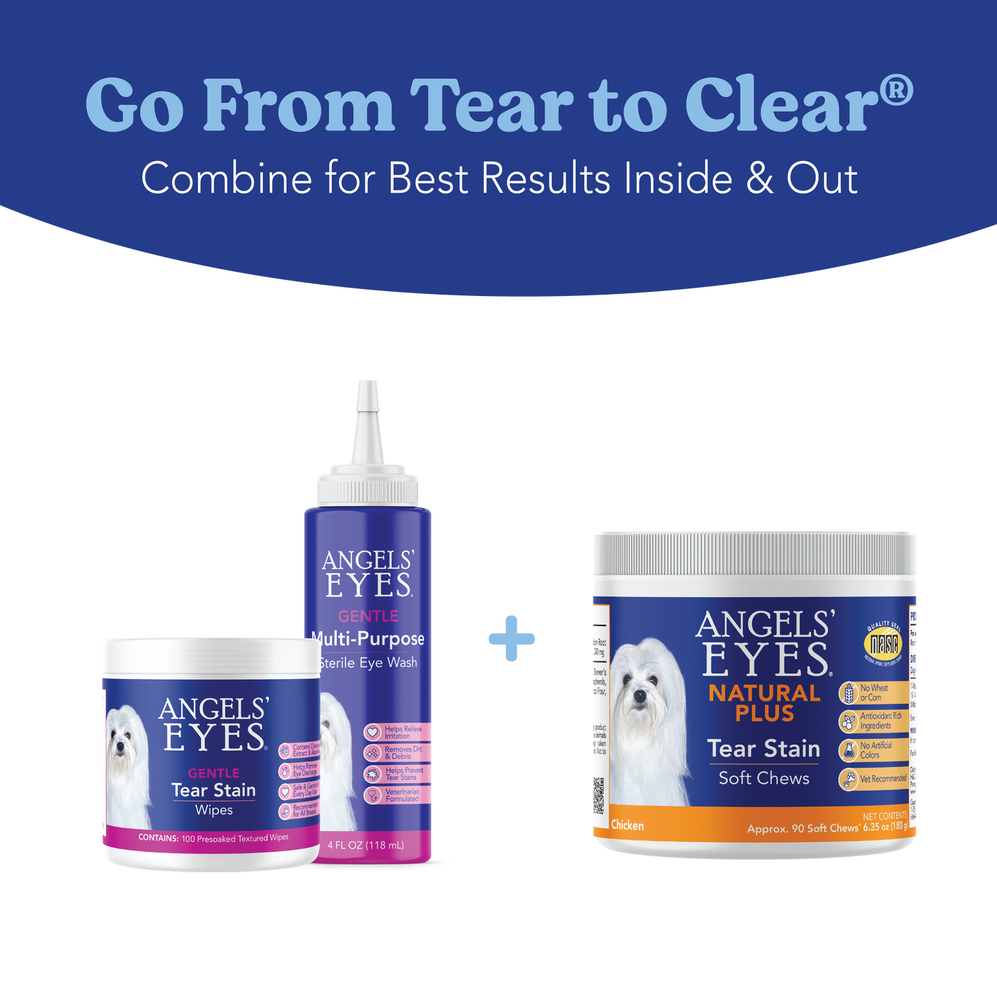 Angels’ Eyes NATURAL PLUS Tear Stain Chew for Dogs, Chicken Flavor 90ct*