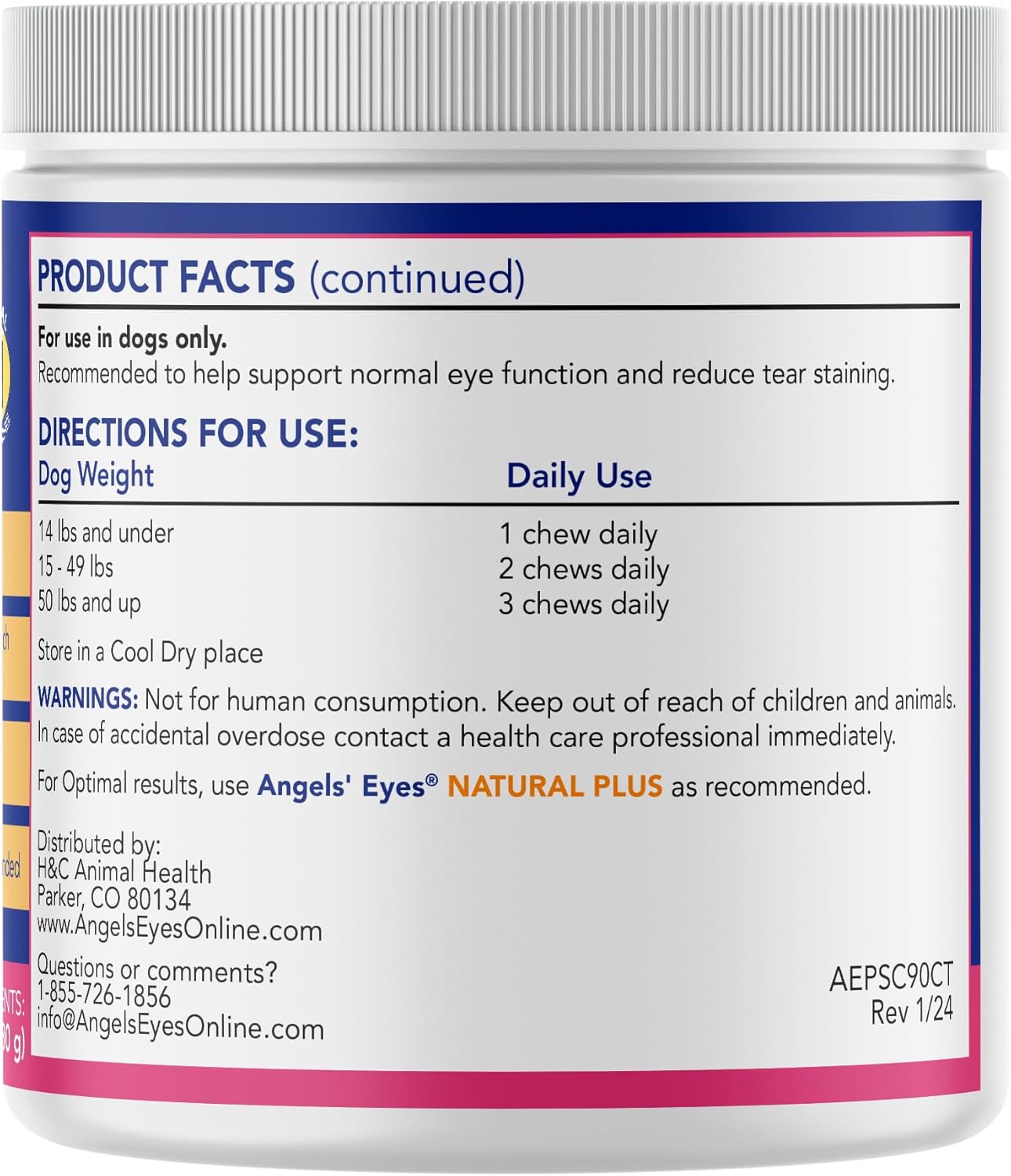 Angels’ Eyes NATURAL PLUS Tear Stain Soft Chew for Dogs, Beef Flavor 90ct*