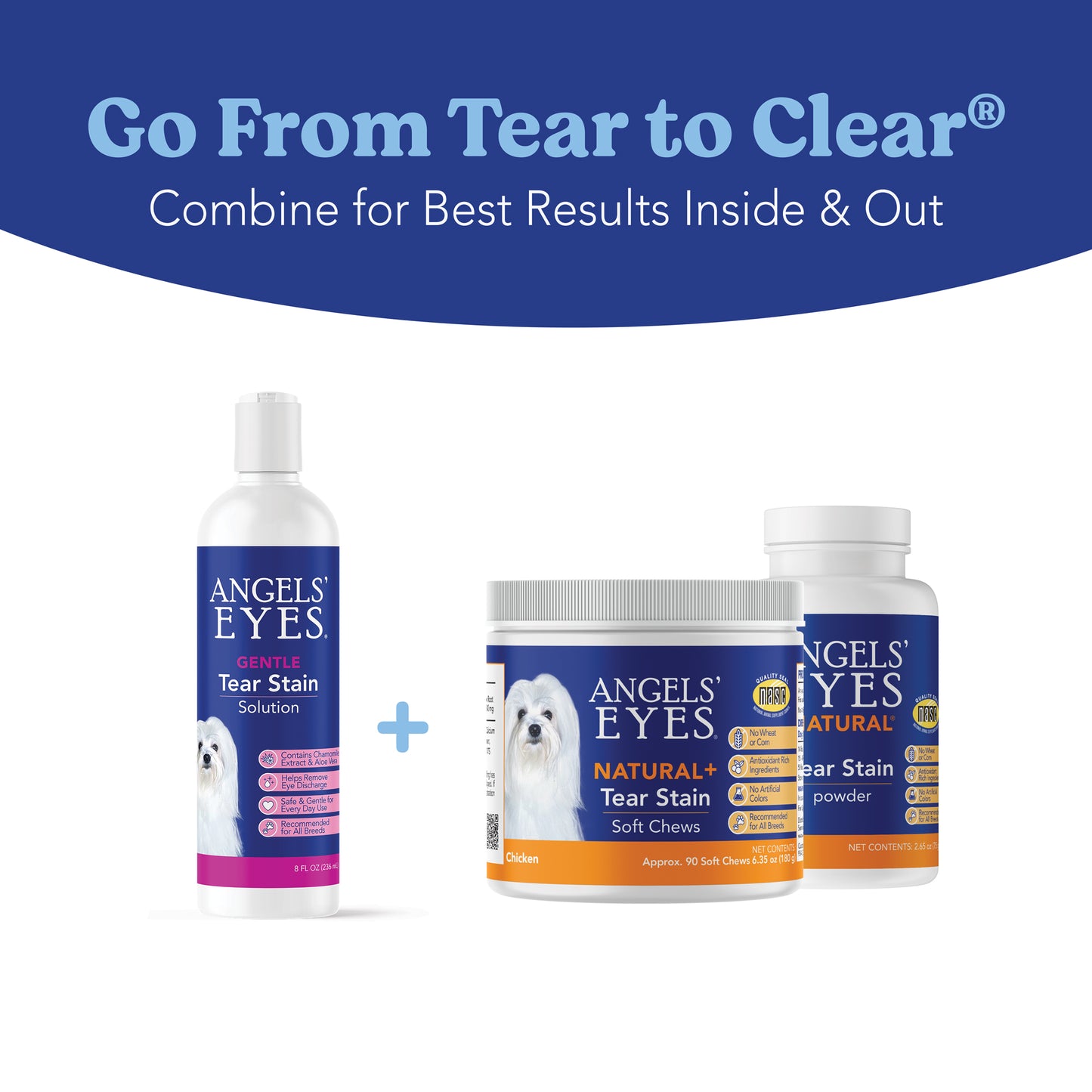 Angels' Eyes Tear Stain & Coat Solution 8 oz for Dogs and Cats