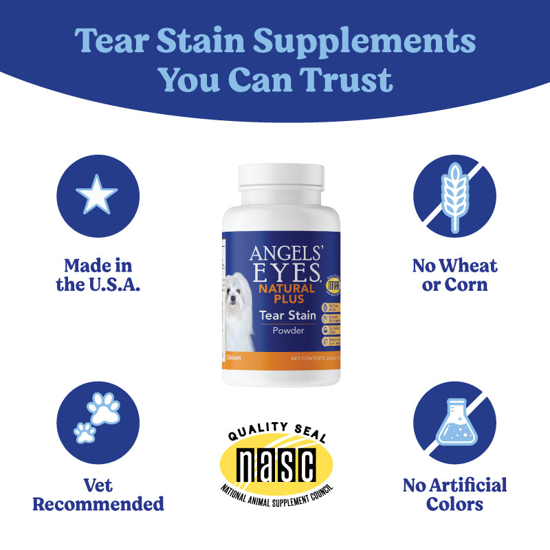 Angels’ Eye NATURAL PLUS Tear Stain Powder for Dogs, Chicken Flavor