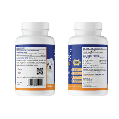 Angels’ Eye NATURAL PLUS Tear Stain Powder for Dogs, Chicken Flavor
