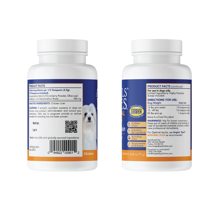 Angels’ Eye NATURAL PLUS Tear Stain Powder for Dogs, Chicken Flavor