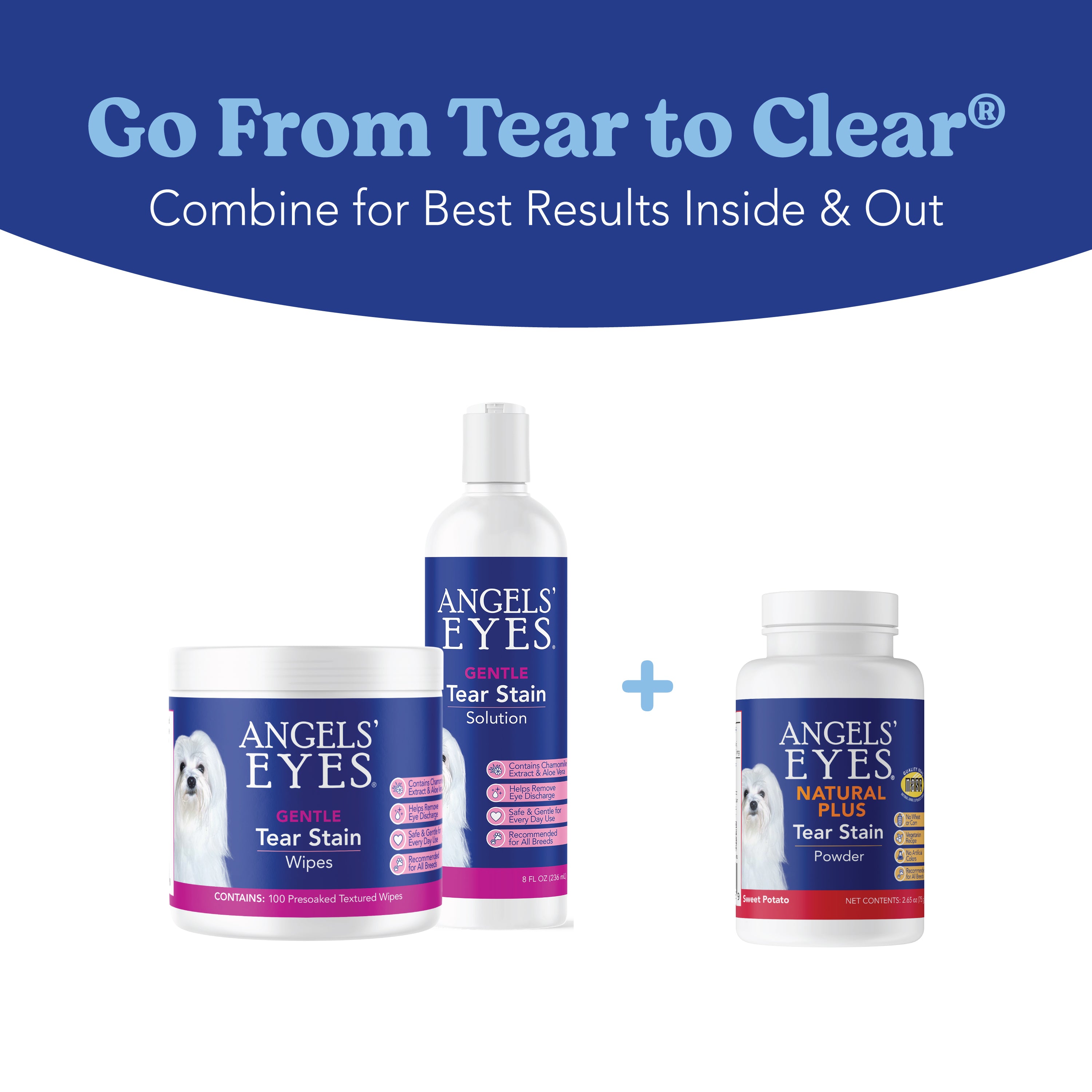 Angels’ Eyes NATURAL PLUS Tear Stain Powder for Dogs, Sweet Potato Flavor 75g