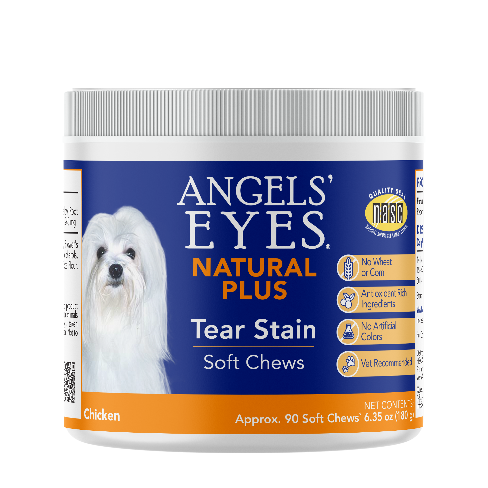 Angels’ Eyes NATURAL PLUS Tear Stain Chew for Dogs, Chicken Flavor 90ct*