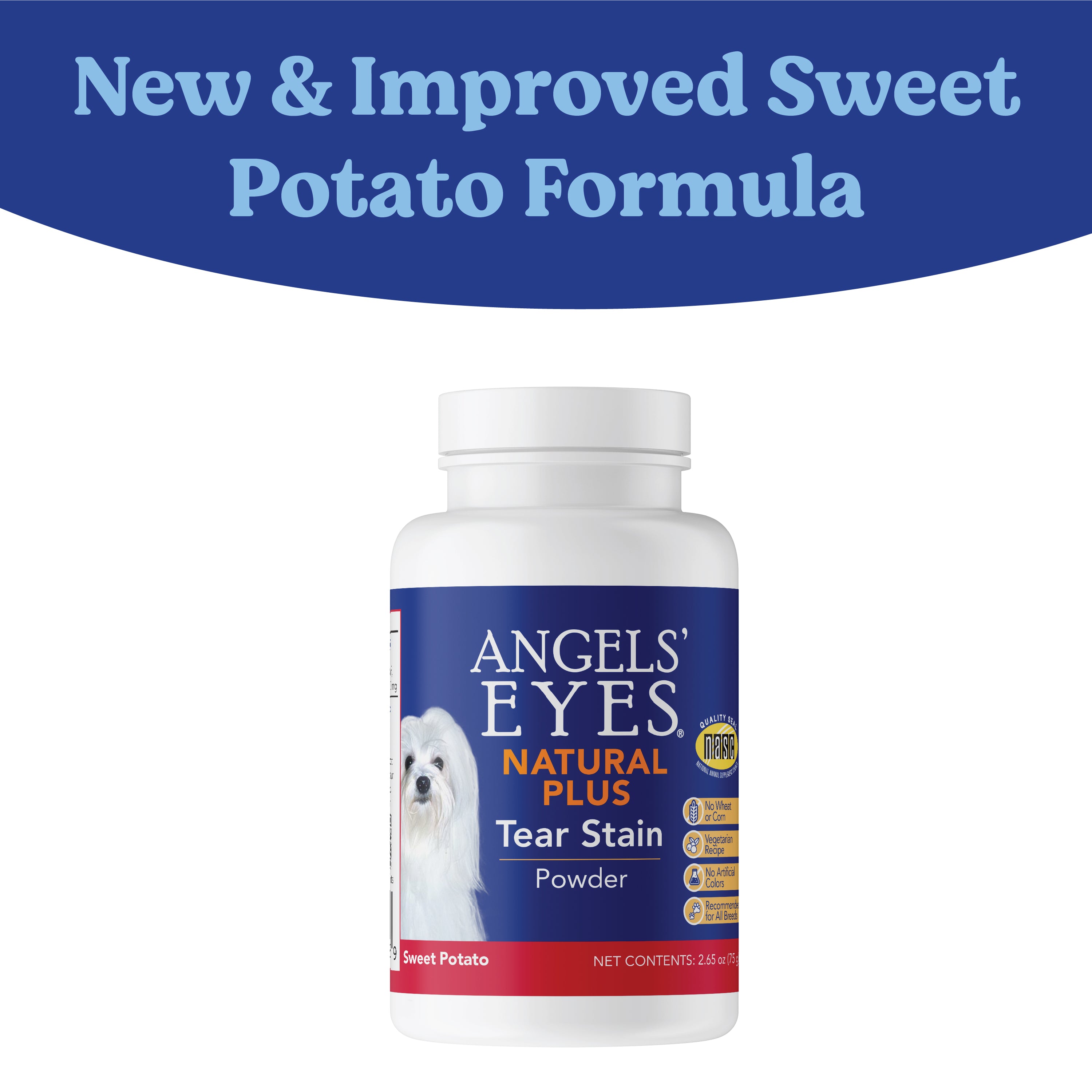 Angels’ Eyes NATURAL PLUS Tear Stain Powder for Dogs, Sweet Potato Flavor 75g