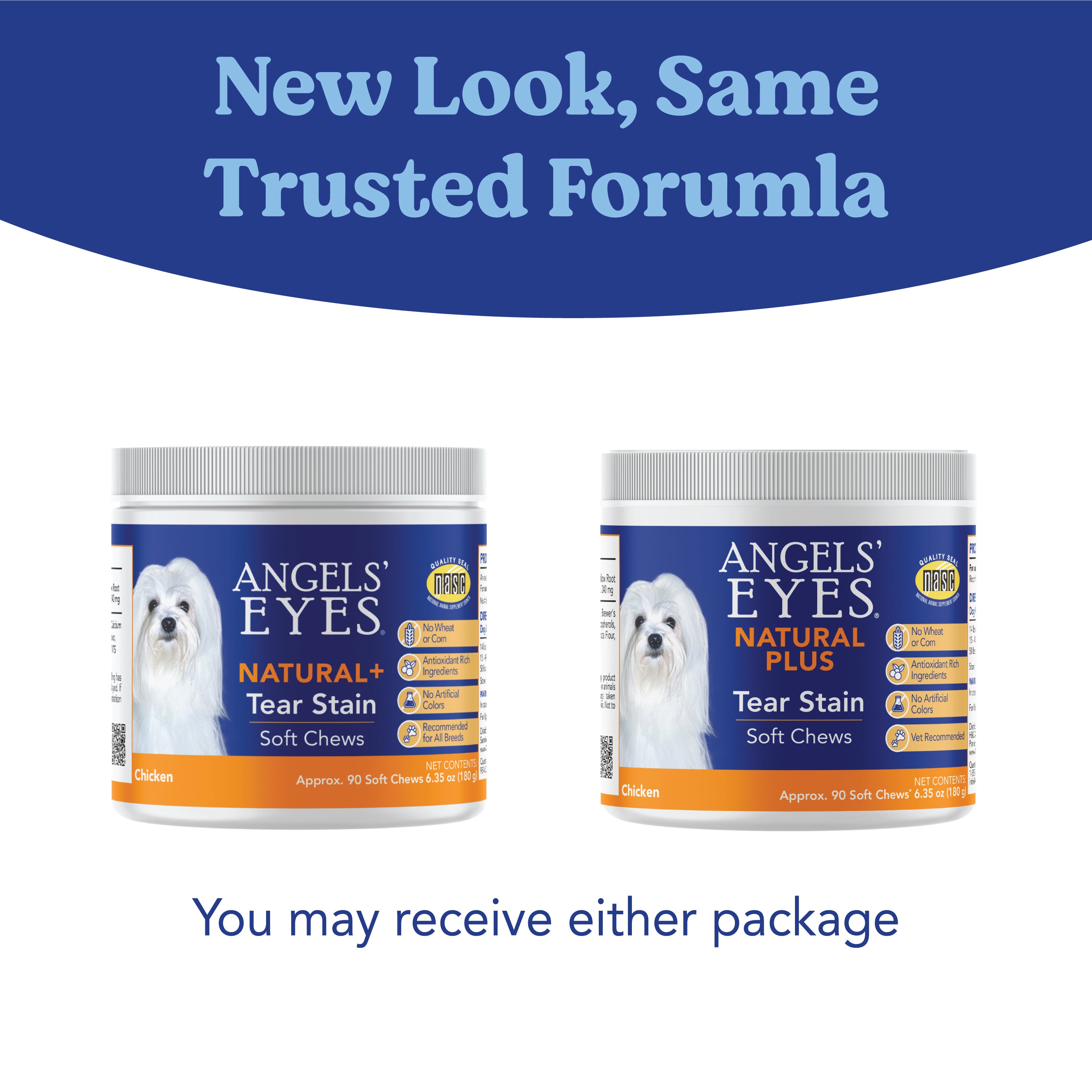 Angels’ Eyes NATURAL PLUS Tear Stain Chew for Dogs, Chicken Flavor 90ct*