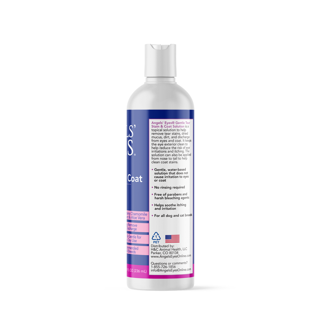 Angels’ Eyes Tear Stain & Coat Solution 8 oz for Dogs and Cats