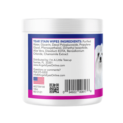 Tear Stain Water Wipes For Dogs Angels' Eyes Gentle Tear Stain